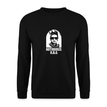 RBG Ruth Bader Ginsburg Feministisch Politisch - Unisex Pullover - Schwarz - Vorne - Alina (178cm) & Michal (187cm)