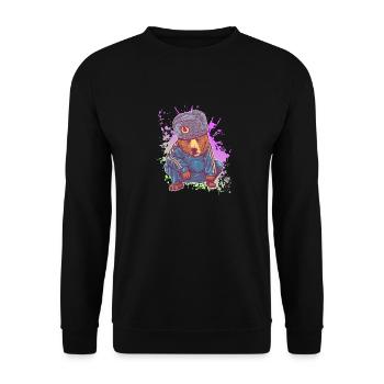 Drôle d’ours sibérien au Squat russe - Sweat-shirt Unisexe - noir - Devant - Alina (178cm) & Michal (187cm)