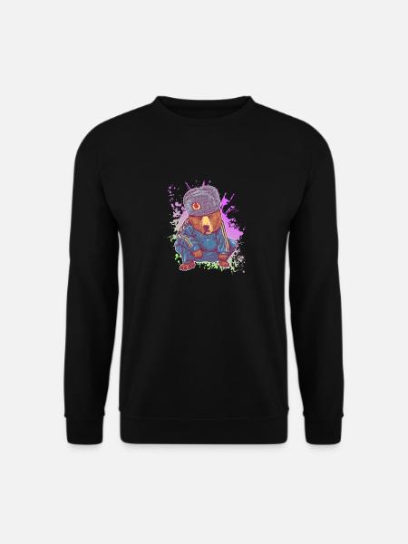 Lustiger sibirischer Bär beim russischen Squat - Unisex Pullover - Schwarz