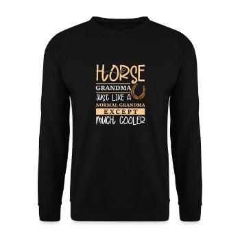 Horse Grandma Horse Owner Grandmother Horse Riding - Unisex Pullover - Schwarz - Vorne - Alina (178cm) & Michal (187cm)