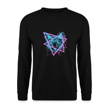 Cadeau psychédélique Rave Cat Abstract Vaporwave - Sweat-shirt Unisexe - noir - Devant - Alina (178cm) & Michal (187cm)