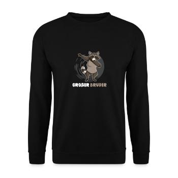 Kinder Großer Bruder Dabbing Waschbär Shirt - Unisex Pullover - Schwarz - Vorne - Alina (178cm) & Michal (187cm)