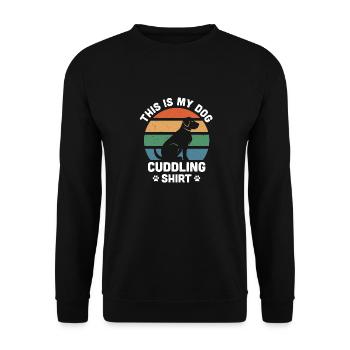 This is my Dog Cuddling Shirt - Unisex Pullover - Schwarz - Vorne - Alina (178cm) & Michal (187cm)
