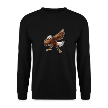 4. Juli Proud Dabbing American Eagle USA T-Shirt - Unisex Pullover - Schwarz - Vorne - Alina (178cm) & Michal (187cm)