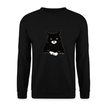 The motzige cat knows surrounded - Unisex Sweatshirt - black - Front - Alina (178cm) & Michal (187cm)
