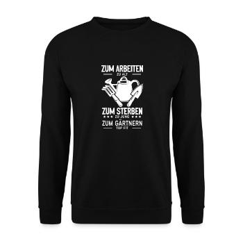 Renter Garten Ruhestand Rente Gärtner 2021 - Unisex Pullover - Schwarz - Vorne - Alina (178cm) & Michal (187cm)