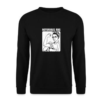 RBG Ruth Bader Ginsburg Feministisch Politisch - Unisex Pullover - Schwarz - Vorne - Alina (178cm) & Michal (187cm)
