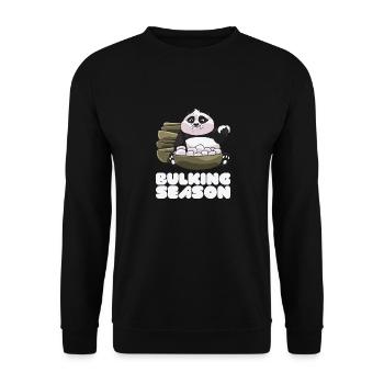 Funny Bulking Season Clean Bulk Cute Panda Bear - Unisex Sweatshirt - black - Front - Alina (178cm) & Michal (187cm)