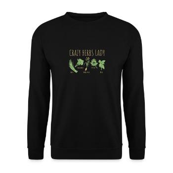Herbs Crazy Herbs Lady - Unisex Sweatshirt - black - Front - Alina (178cm) & Michal (187cm)