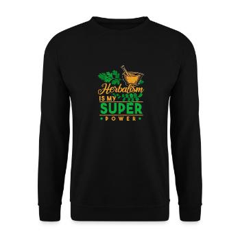 Herbalism Is My Super Power Herbal Medicine - Unisex Pullover - Schwarz - Vorne - Alina (178cm) & Michal (187cm)