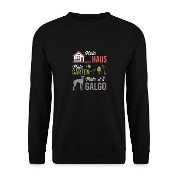 Galgo Garten Hobbygärtner Eigenheim Geschenkidee - Unisex Pullover - Schwarz - Vorne - Alina (178cm) & Michal (187cm)