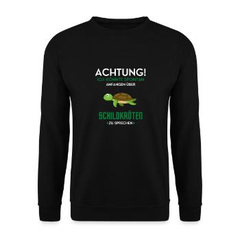 Schildkröte Tiere Hobby Interessen Reptilien - Unisex Pullover - Schwarz - Vorne - Alina (178cm) & Michal (187cm)