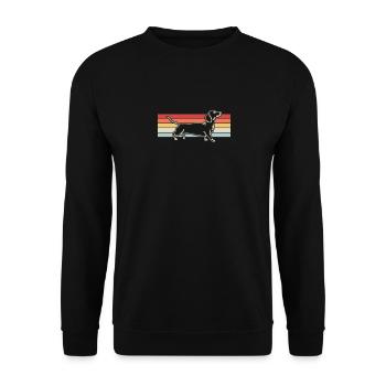 Dachshund Dog Retro - Unisex Sweatshirt - black - Front - Alina (178cm) & Michal (187cm)