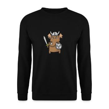 Mammut spielt Wikinger - Unisex Pullover - Schwarz - Vorne - Alina (178cm) & Michal (187cm)