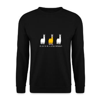 Witziges Lama Tshirt für Extrovertierte Geschenk - Unisex Pullover - Schwarz - Vorne - Alina (178cm) & Michal (187cm)