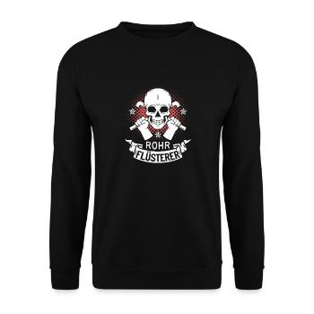 Rohr Flüsterer - Klempner Heizungsbauer - Unisex Pullover - Schwarz - Vorne - Alina (178cm) & Michal (187cm)