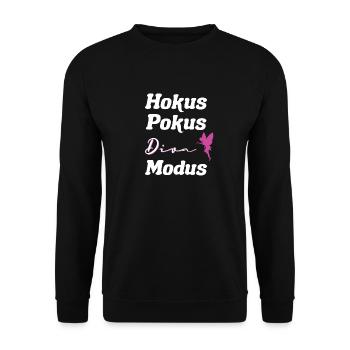 Hokus Pokus Diva Modus lustiges Design - Unisex Pullover - Schwarz - Vorne - Alina (178cm) & Michal (187cm)