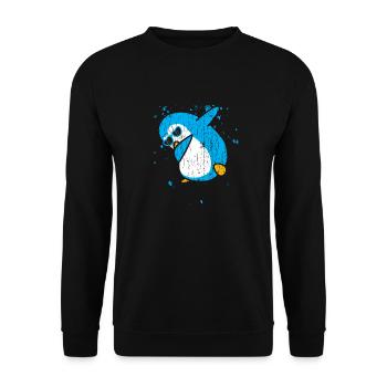 Dabbing penguin cool motif - Sweat-shirt Unisexe - noir - Devant - Alina (178cm) & Michal (187cm)