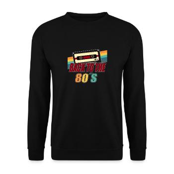 80 Années 80 Tenue Back to the 80s Retro Party Fun - Sweat-shirt Unisexe - noir - Devant - Alina (178cm) & Michal (187cm)