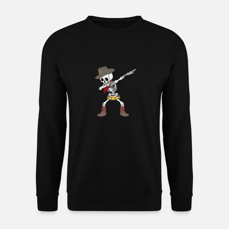 Dab Dance Skelett Cowboy Lustiges Halloween Kostüm - Unisex Pullover - Schwarz