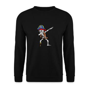 Dab Dance Skelett Pirat Geschenke Kostüm - Unisex Pullover - Schwarz - Vorne - Alina (178cm) & Michal (187cm)