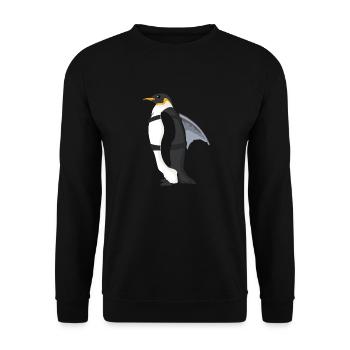 Pingouin drôle à la nageoire de requin - Sweat-shirt Unisexe - noir - Devant - Alina (178cm) & Michal (187cm)