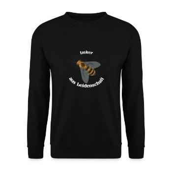 Imker aus Leidenschaft mit heller Schrift - Unisex Pullover - Schwarz - Vorne - Alina (178cm) & Michal (187cm)