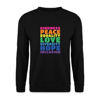 Rainbow Colors Diversity Inclusion - Unisex Sweatshirt - black - Front - Alina (178cm) & Michal (187cm)