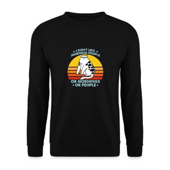 I Hate Morning People And Mornings And People - Unisex Sweatshirt - black - Front - Alina (178cm) & Michal (187cm)