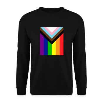 Regenbogen-Flagge Gay Pride LGBT - Unisex Pullover - Schwarz - Vorne - Alina (178cm) & Michal (187cm)