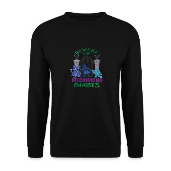 Hüte Dich Vor Trampenden Geistern Halloween Kostüm - Unisex Pullover - Schwarz - Vorne - Alina (178cm) & Michal (187cm)