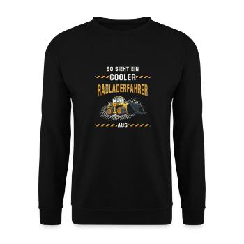 Radladerfahrer, Radlader, Baumaschine - Unisex Pullover - Schwarz - Vorne - Alina (178cm) & Michal (187cm)
