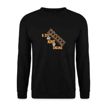 6 cylinder machine - Unisex Sweatshirt - black - Front - Alina (178cm) & Michal (187cm)