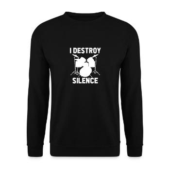 Schlagzeug Schlagzeuger Drummer Spruch - Unisex Pullover - Schwarz - Vorne - Alina (178cm) & Michal (187cm)
