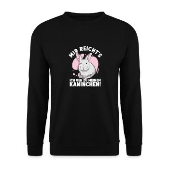 Mir Reichts Ich Geh Zu Meinem Kaninchen - Unisex Pullover - Schwarz - Vorne - Alina (178cm) & Michal (187cm)