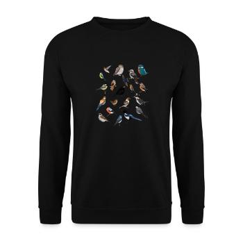 Garden birds Bird lovers Birdwatchers - Unisex Sweatshirt - black - Front - Alina (178cm) & Michal (187cm)