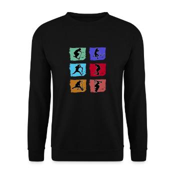 Trottinette acrobatique skater trottinette acrobatique trottinette acrobatique - Sweat-shirt Unisexe - noir - Devant - Alina (178cm) & Michal (187cm)