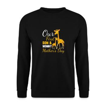 Our First Son & Mommy Mothers’s Day Giraffe Mom - Sweat-shirt Unisexe - noir - Devant - Alina (178cm) & Michal (187cm)