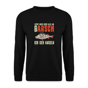 Leak Me at Perk Fishing Angler Fish Fisherman - Unisex Sweatshirt - black - Front - Alina (178cm) & Michal (187cm)