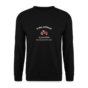 Steyr Tractors Trecker Farmer Farmer Gift - Unisex Sweatshirt - black - Front - Alina (178cm) & Michal (187cm)
