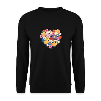 Flowers Lover Heart Plants Floral - Unisex Sweatshirt - black - Front - Alina (178cm) & Michal (187cm)