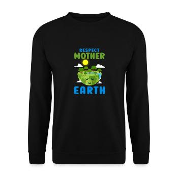 RESPECT MOTHER EARTH - Unisex Sweatshirt - black - Front - Alina (178cm) & Michal (187cm)
