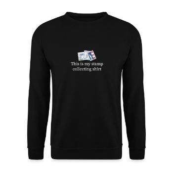 Philatelist Stamp Collection Stamp Collector - Unisex Sweatshirt - black - Front - Alina (178cm) & Michal (187cm)