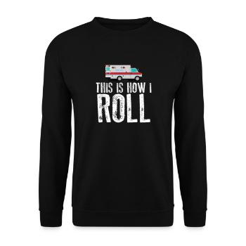 So rolle ich Ambulanz - Unisex Pullover - Schwarz - Vorne - Alina (178cm) & Michal (187cm)