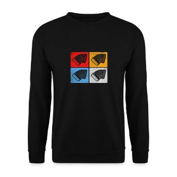 Accordéon retro - Sweat-shirt Unisexe - noir - Devant - Alina (178cm) & Michal (187cm)