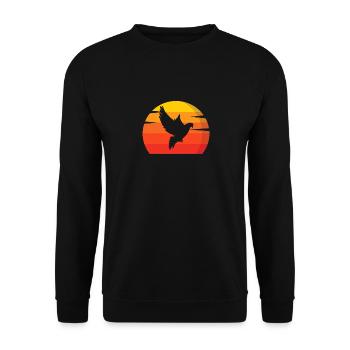 Vintage Retro Pigeon Lover Breeder Fancier - Unisex Sweatshirt - black - Front - Alina (178cm) & Michal (187cm)
