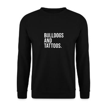 Bouledogue française Tatouages Frenchie Tatouage - Sweat-shirt Unisexe - noir - Devant - Alina (178cm) & Michal (187cm)