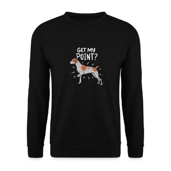 Deutsches Kurzhaariger Zeigerhund Zitat „Geschenk - Unisex Pullover - Schwarz - Vorne - Alina (178cm) & Michal (187cm)