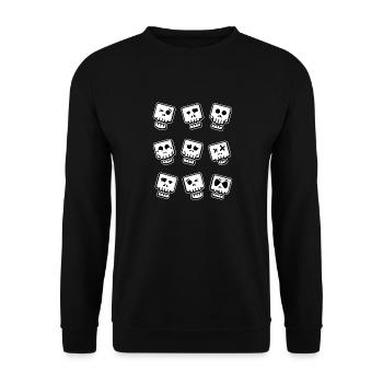 Funny Skulls Emoticon Skull - Unisex Sweatshirt - black - Front - Alina (178cm) & Michal (187cm)