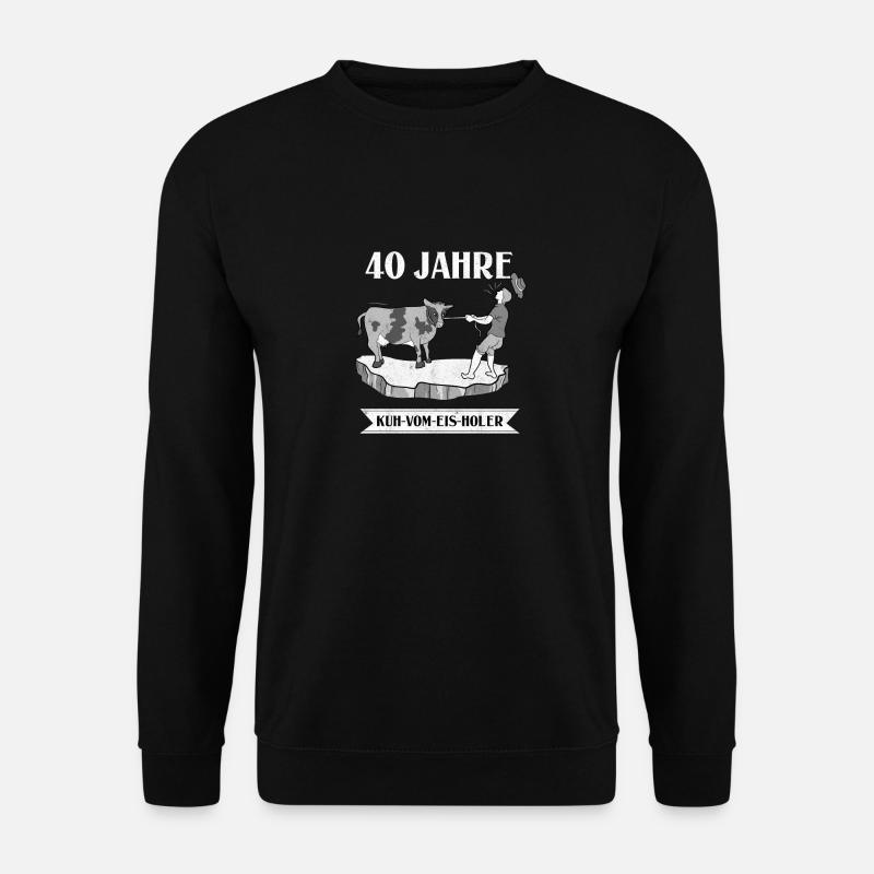 40 Jahre Kuh Vom Eis Holer Firmenjubiläum - Unisex Pullover - Schwarz
